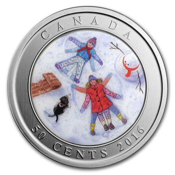 2016 Canada $0.50 Lenticular Snow Angels 2016 Canada $0.50 Lenticular Snow Angels